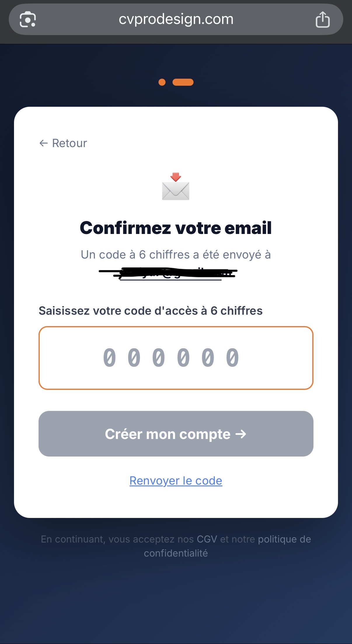 &Eacute;tape 2 — S&eacute;curit&eacute; OTP